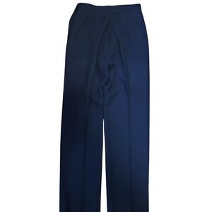 Vintage Black 80s Wool Pleated Trousers High Rise Tapered Leg 10 (Modern 6-8)